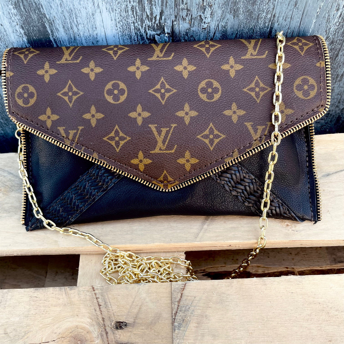Upcycled LV Genuine Leather CLASSIC LV Accent Cross Body – Anagails