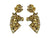 Derby Rhinestone Horse Earrings - Gold Rhinestone