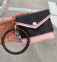 Upcycled LV The Ashley Light Pink Card Pouch Wristlet