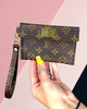 Upcycled LV Becky Car/Key Ring Pouch Wristlet with Turn Lock