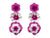 Natalie Flower Tier Earrings - Pink and White