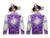 Derby Jersey Silk Earrings - Purple and White