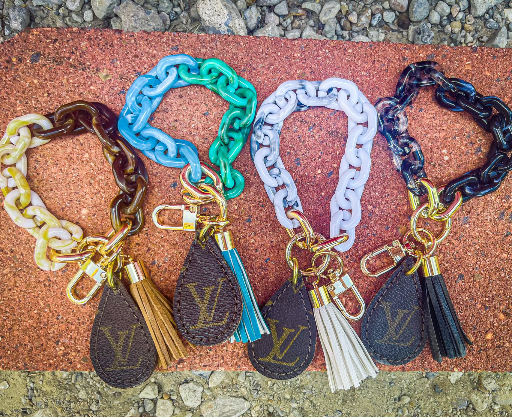 Upcycled LV Marble Link Tassel Keychain – Anagails