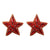 Rhinestone Star Earrings - Red