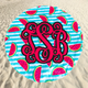 Watermelon monogram round beach towel